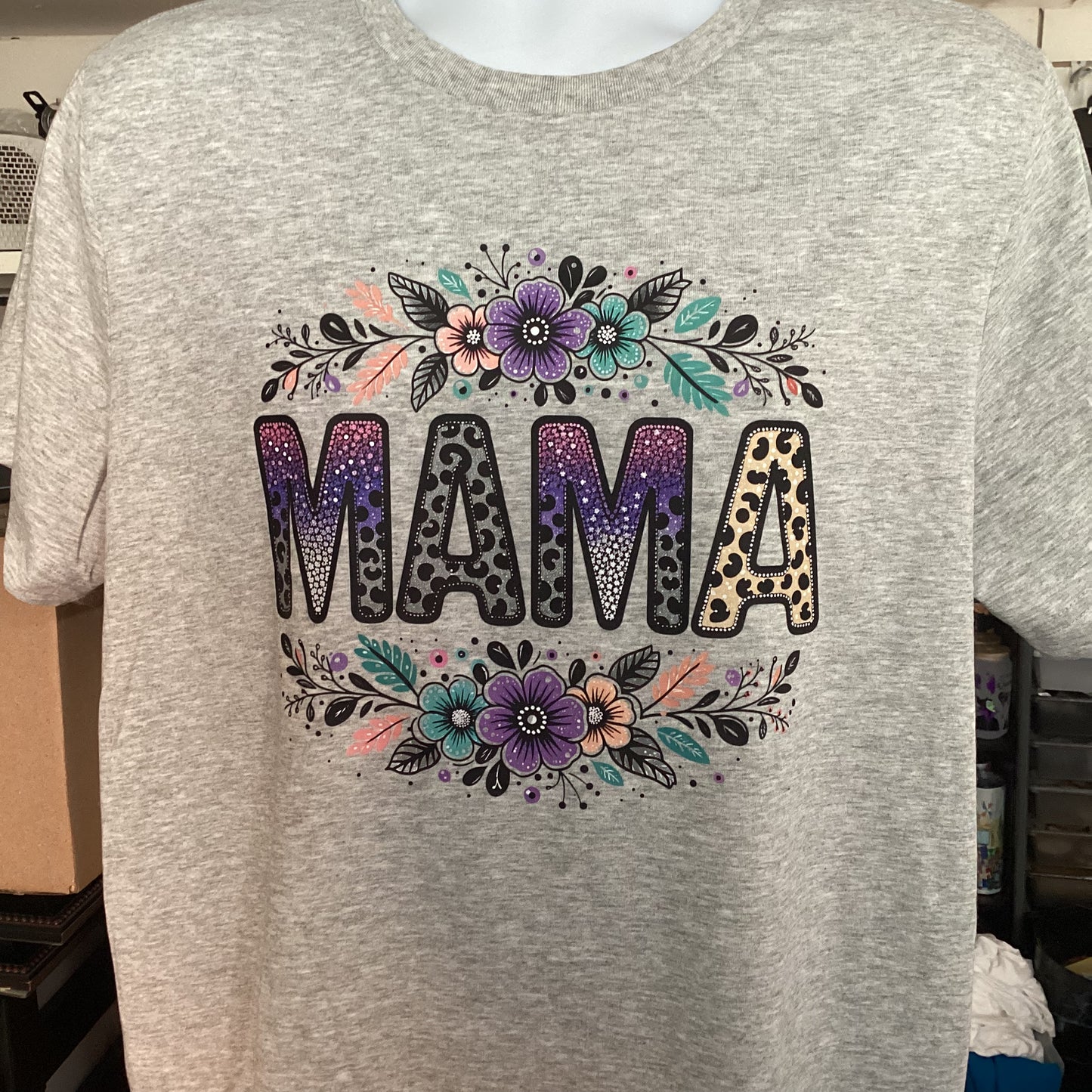 Floral Leopard Mama Tee