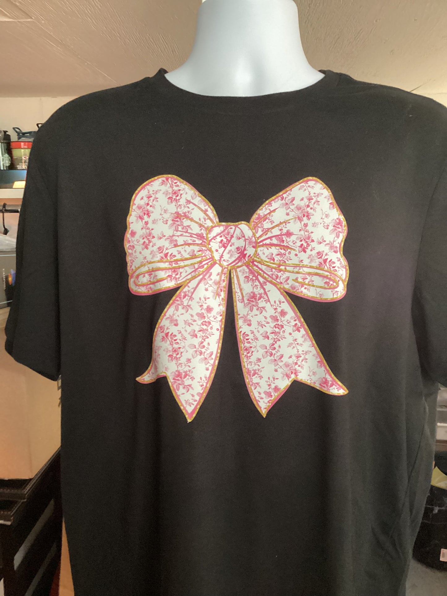 Pink Floral Bow Tee